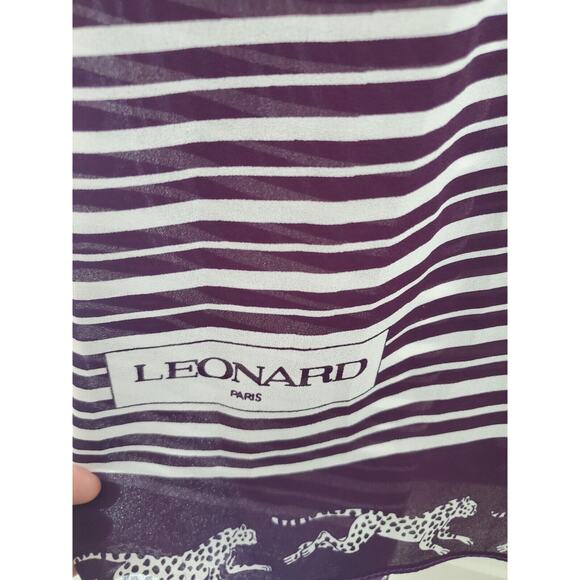 Vintage 70s Twin Girl of Hollywood Striped Cheetah Fun Purple Midi Dress, Medium - Picture 7 of 16